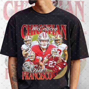 Vintage 90s Christian McCaffrey Bootleg Rap Tee, Retro Football Shirt